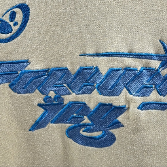 Forever Icy Light Yellow Hoodie – Size Medium, Blue Embroidered Front & Back - Picture 4 of 9